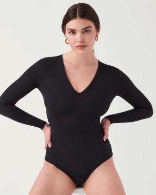 Spanx Suit Yourself Long Sleeve Thong Bodysuit