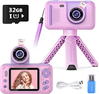 Kids Camera with Flip-Up Lens for Selfie & Video