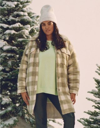 Plaid Sherpa Long Shacket