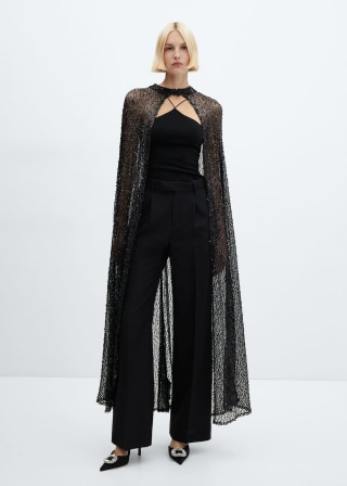Long Sequin Cape