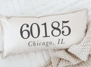 Personalized Zip Code Lumbar Pillow