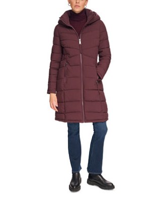 Hooded Stretch Puffer Coat