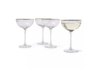 Sur La Table Gold Rim Coupe Glasses