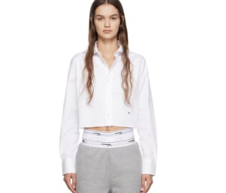 HommeGirls White Cropped Shirt