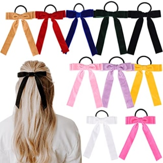 Velvet Bow Hair Ties (Set of 10)
