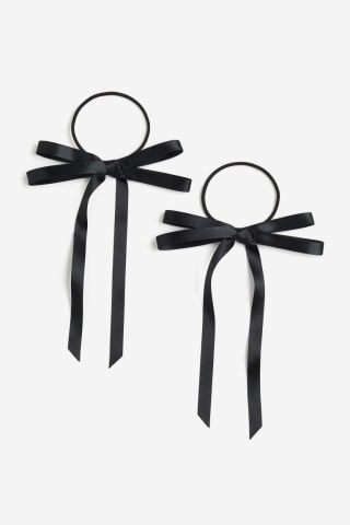 Bow Detail Hair Elastics (Set of 2)