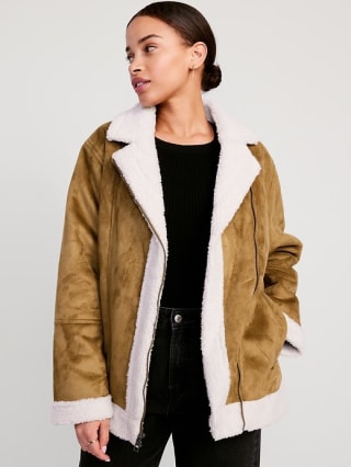 Old Navy Faux Leather Puffer Jacket Review TODAY