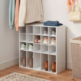 4-Tier Laminate Stackable Shoe Cubby