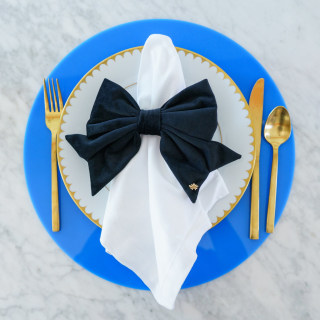 Velvet Bow Napkin Rings (Set of 4)
