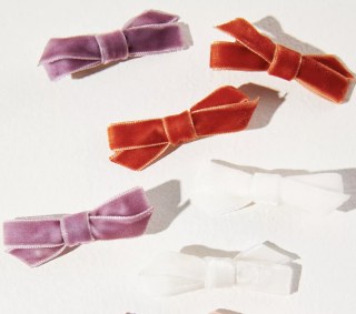 Small Velvet Bow Clips