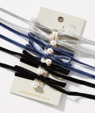 Pearl Velvet Wrap Hair Ties