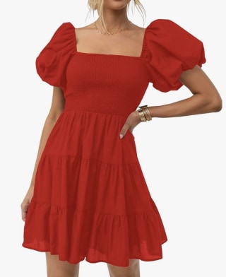 Puff Sleeve Mini Dress
