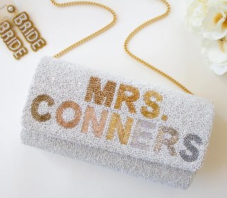 Mrs. Custom Beaded Clutch