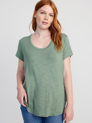 Luxe Voop-Neck Tunic T-Shirt