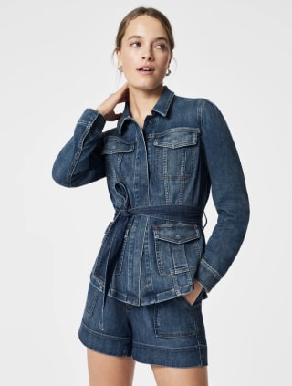 Tie-Front Jean Shirt Jacket