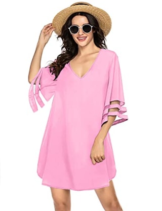 Mesh Sleeve Beach Cover-Up