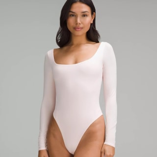 Wundermost Ultra-Soft Nulu Square-Neck Long-Sleeve Bodysuit