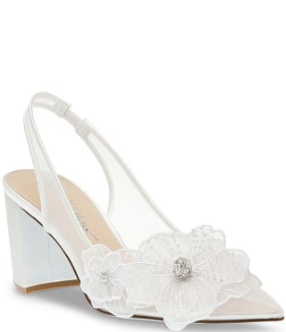 Petra Flower Applique Slingback Pumps