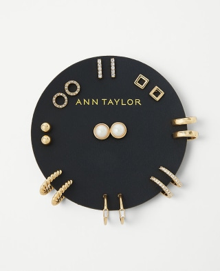 Pearlized Sparkle Stud Earring Set