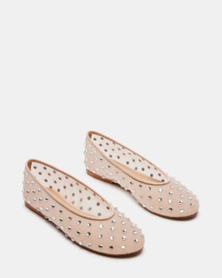 VIV Natural Multi Mesh Rhinestone Ballet Flat