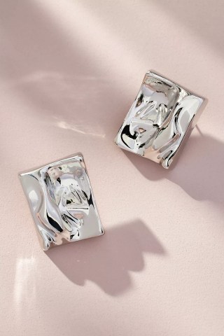 Molten Rectangle Post Earrings