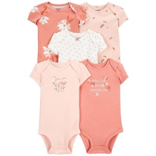 "Smiles & Sunshine" Short Sleeve Bodysuits (Pack of 5)