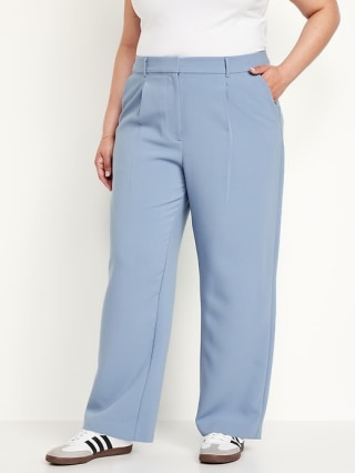 Extra High-Waisted Taylor Wide-Leg Trouser Suit Pants