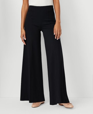 High Rise Side Zip Wide Leg Pants