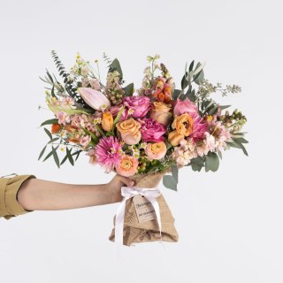 Farmgirl Flowers Just Right Burlap Wrapped Bouquet