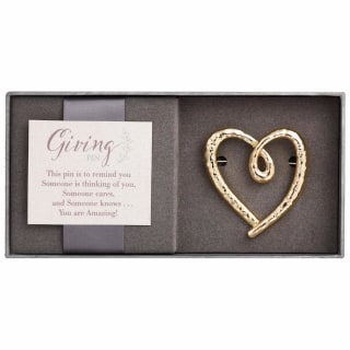 Gold Heart Giving Pin