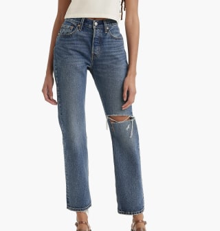 501 Ripped High Waist Straight Leg Jeans