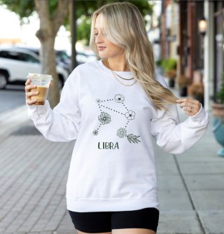 constellation floral sweathert in white