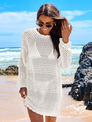 Anrabess Swimsuit Crochet Swim Cover Up