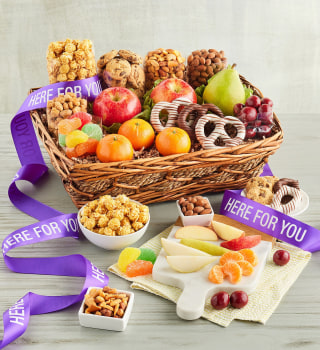 “Here for You” Fruit and Sweets Gift Basket