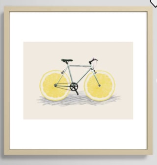 Lemon Bicycle Framed Art Print