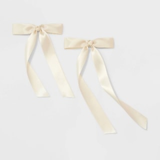 Satin Long Bow Hair Clip Set