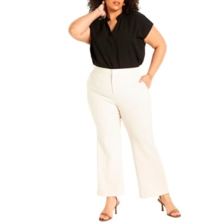 Plus Size Crop Flare Leg Trouser