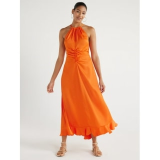 Ruched Halter Dress