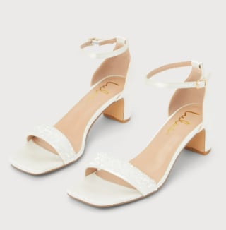 Kainda Beaded Ankle Strap Heels