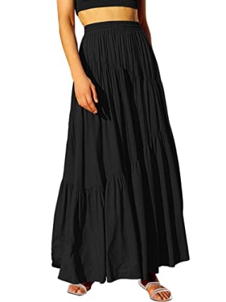 Anrabess Boho Maxi Skirt with Pockets