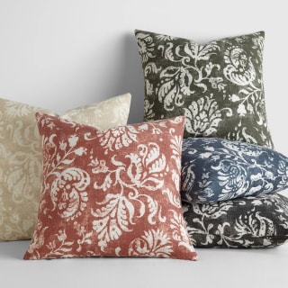 Distressed Floral Pattern Throw Pillow