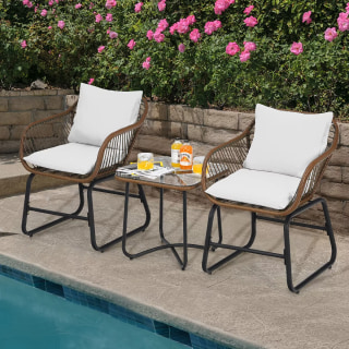 Patio Rattan Bistro Set (3 Piece)