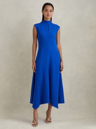 Libby Fitted Asymmetric Midi Dress