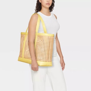 Universal Thread Caning Natural Tote Handbag