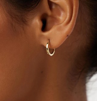 14K Gold Huggie Hoop Earrings