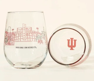 College Cityscape Wine Glasses (Set of 2)