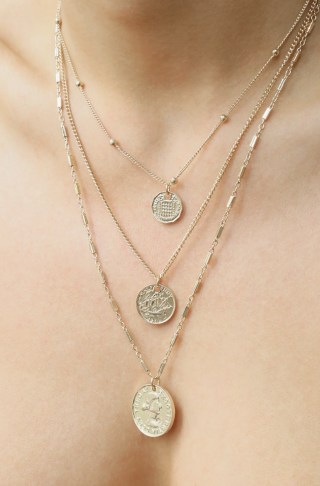 3 coin pendant necklaces