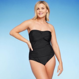 Twist-Front Swimsuit with Tummy Control
