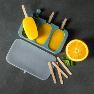 Silicone Popsicle Mold with Wooden Sticks