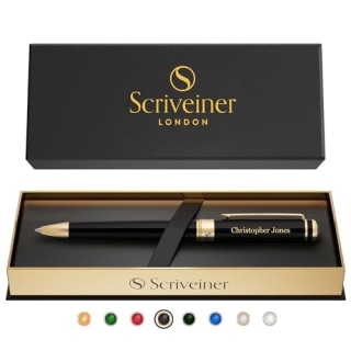 Scriveiner Black Ballpoint Personalized Pen